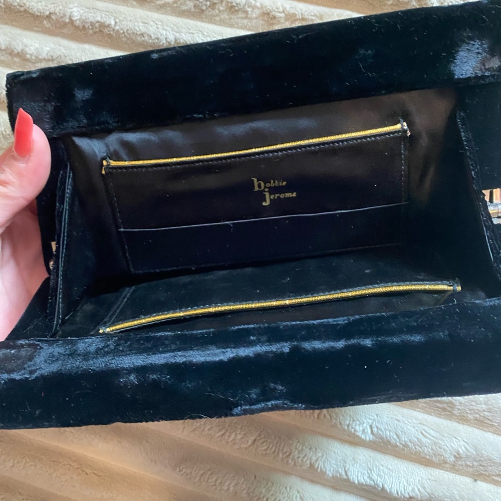 Bobbie Jerome Vintage Black Velvet Clutch